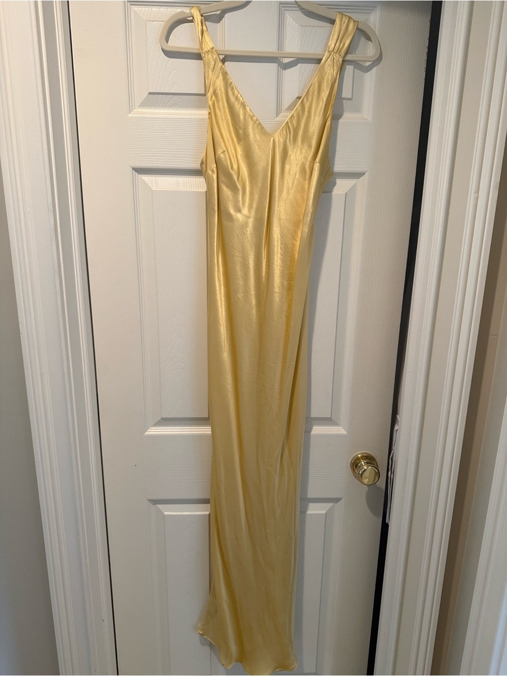 Yellow Satin Slip Dress